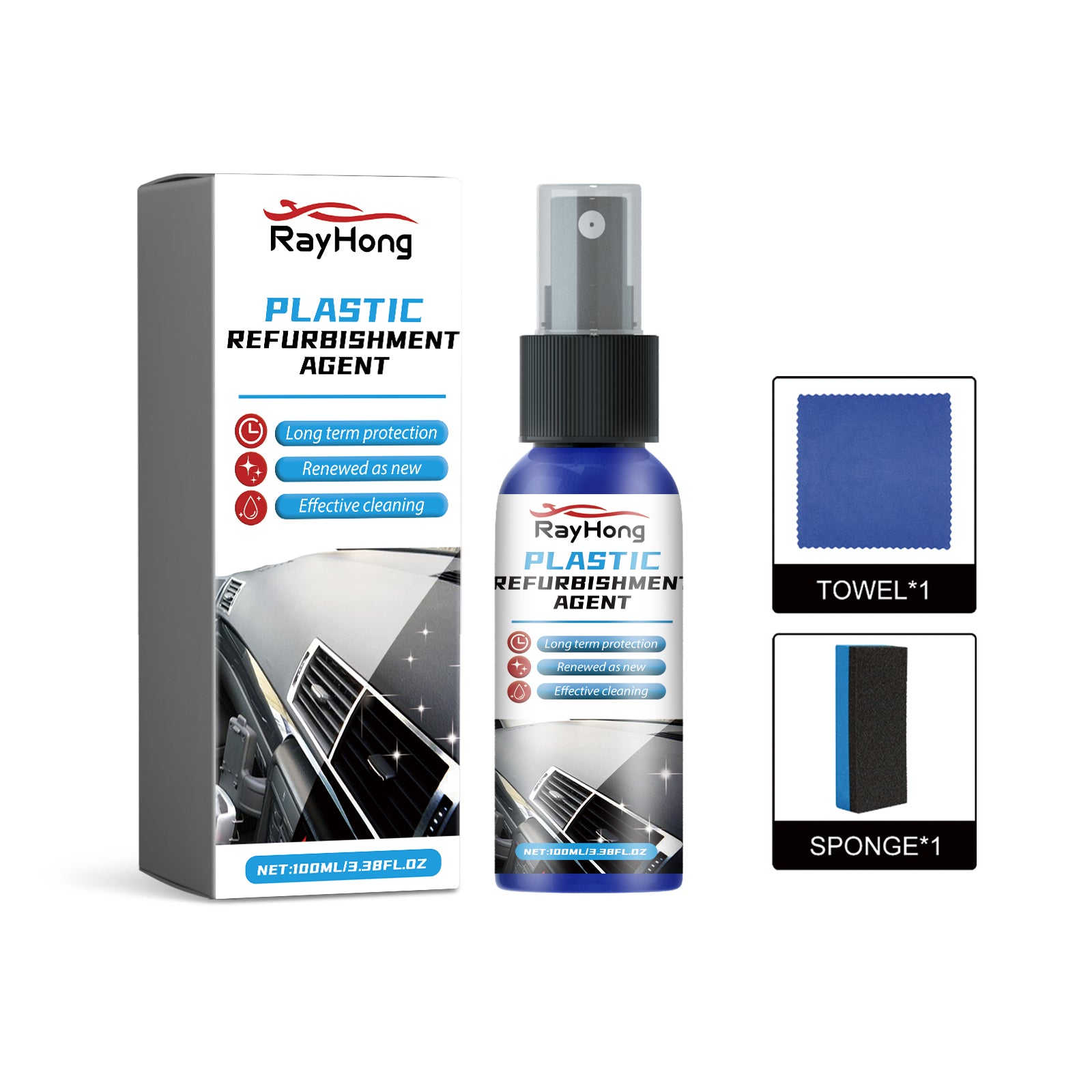 Plastic Refurbishment Agent, Automotive Instrument Panel Cleaning And Refurbishing Upholstery Maintenance Agent