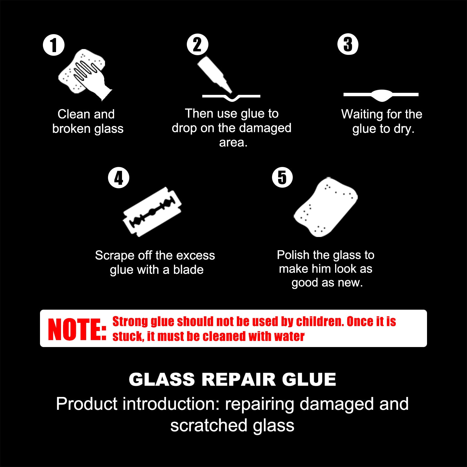 Automotive Glass Repair Adhesive, Windshield Crack Repair Adhesive Repair Adhesive Glass Repair Adhesive
