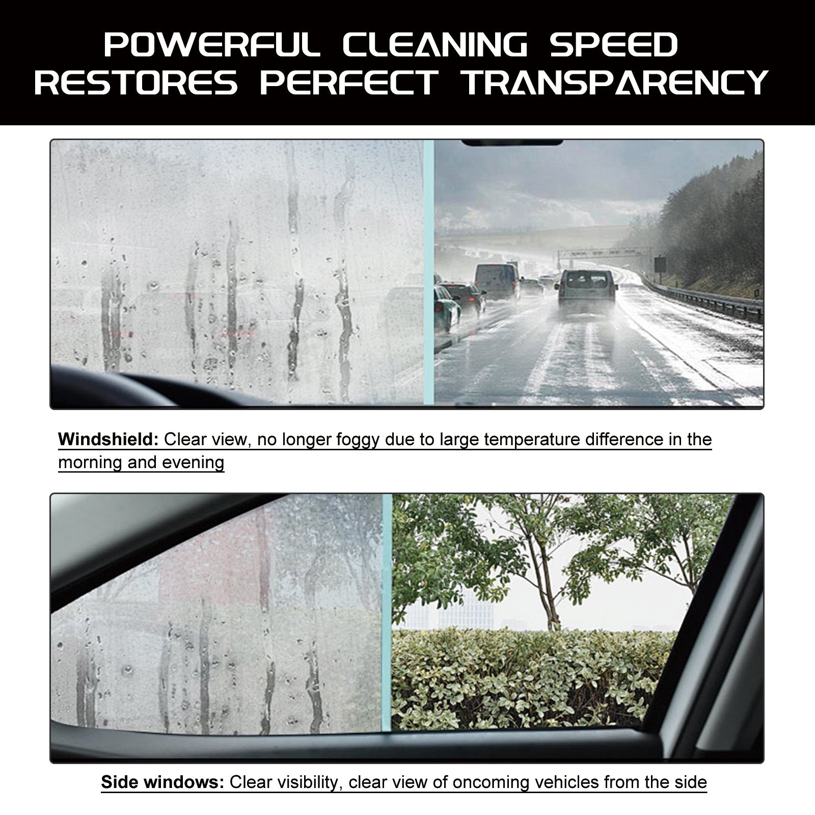 Automotive Glass Oil Film Cleaning Liquid, Automotive Windshield Decontamination Cleaning Multi-Purpose Cleaner
