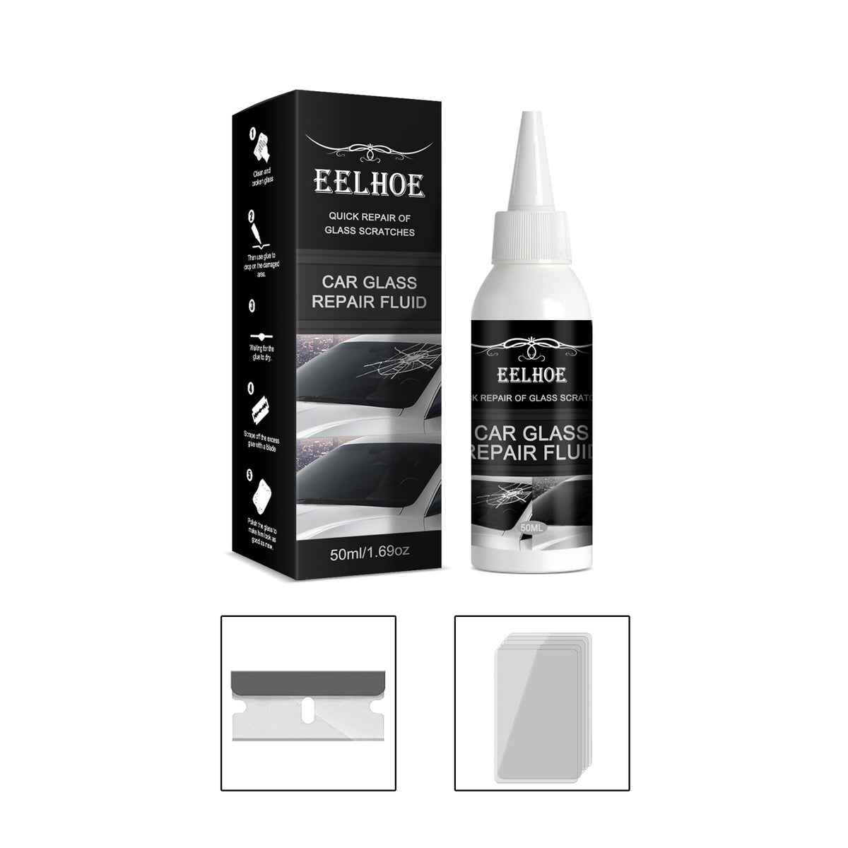 Automotive Glass Repair Adhesive, Windshield Crack Repair Adhesive Repair Adhesive Glass Repair Adhesive