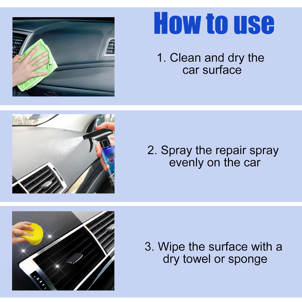 Automotive Nano Coating Spray, Maintenance Finish Polishing Brightening Refurbished Interior Decontamination Cleaner