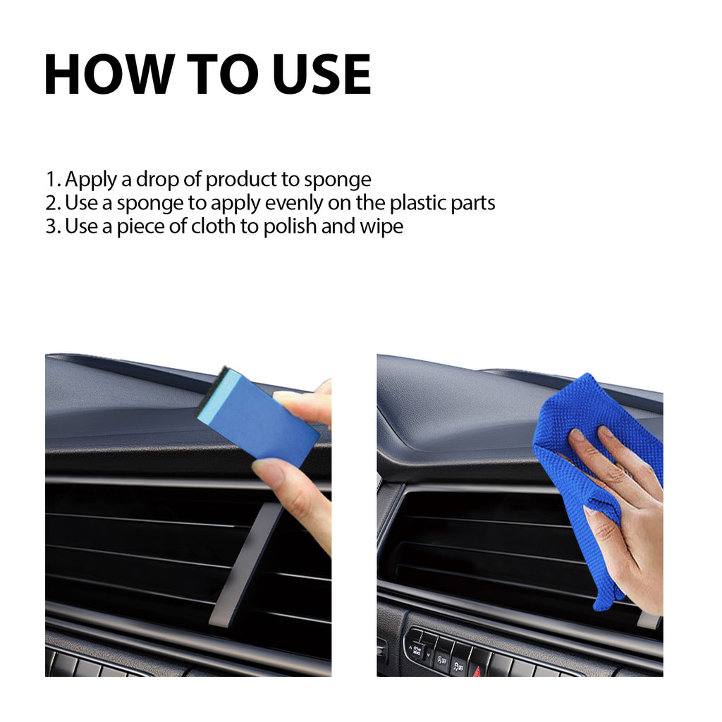 Automotive Plastic Reconditioning Kit, Car Interior Dashboard Seat Cleaning Decontamination Polish Retreader