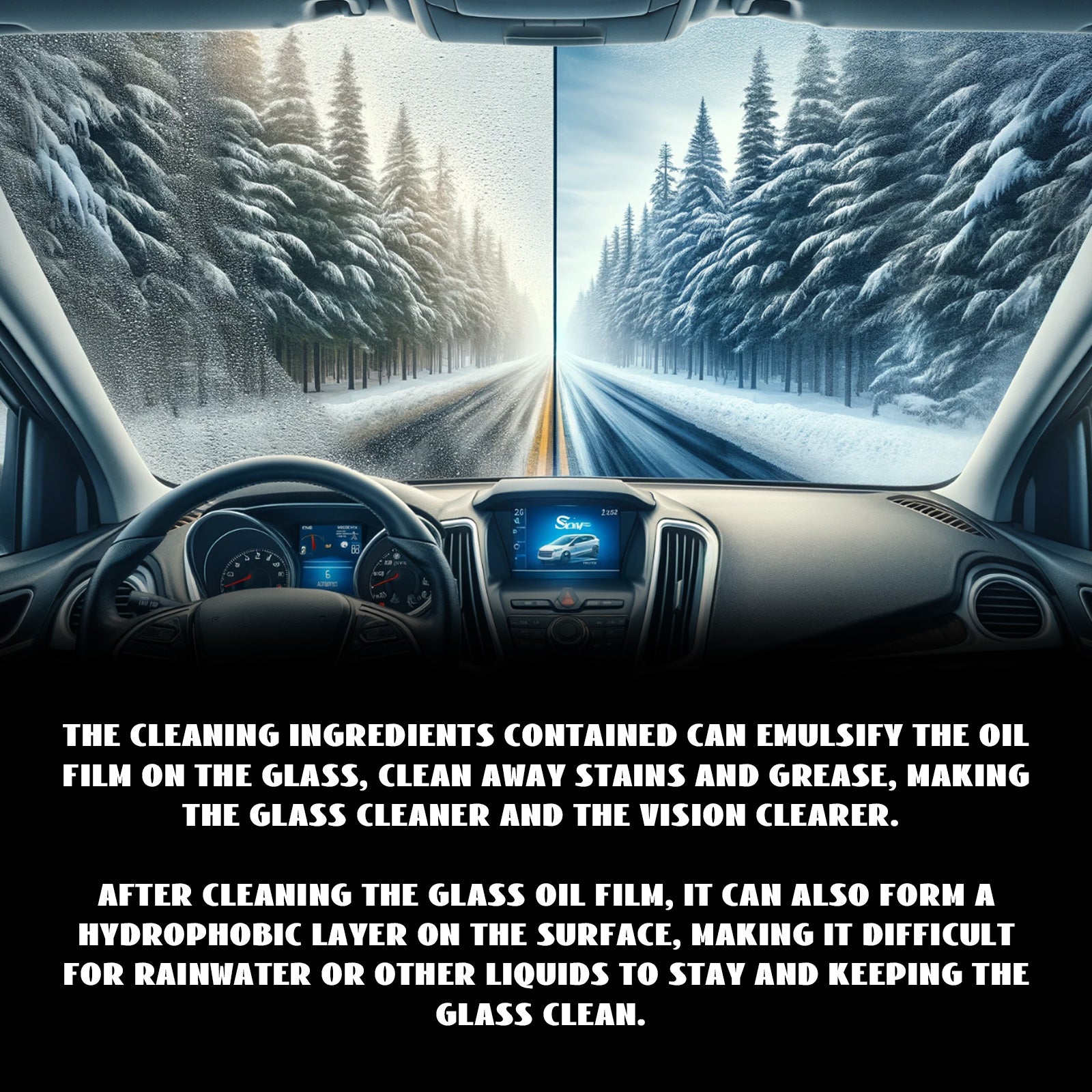 Automotive Glass Oil Film Cleaning Liquid, Automotive Windshield Decontamination Cleaning Multi-Purpose Cleaner