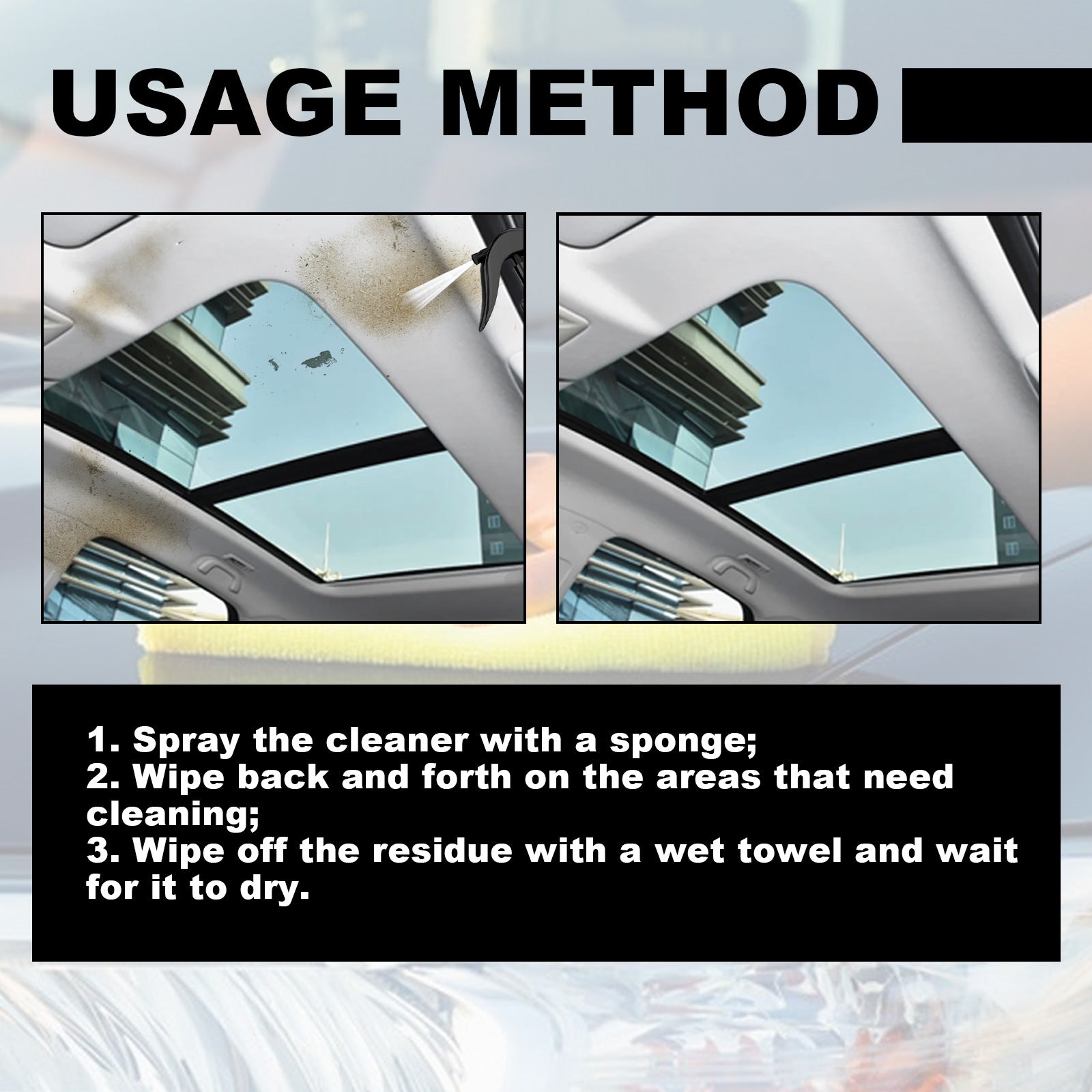 Car Roof Cleaner, Automotive Interior Fabric Cleaning And Maintenance Brightening Decontamination Retreader